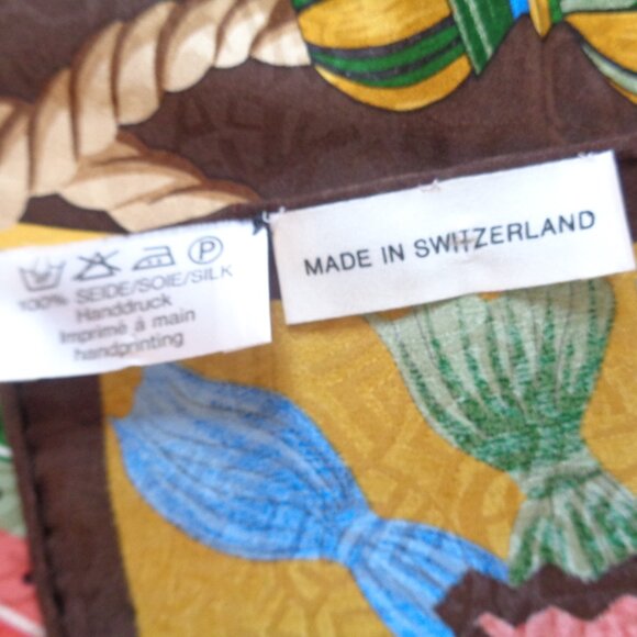 Vintage LOUIS FERAUD Multicolor 34" SILK SCARF Hand Rolled Tassel Print - Picture 3 of 7